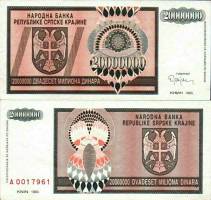 *20 000 000 Dinárov Chorvátsko 1993 R13 UNC - Kliknutím na obrázok zatvorte -